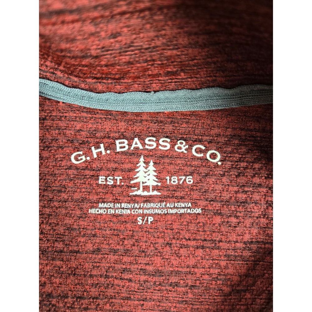 G.H. Bass Active Shirt Mens Small Pullover 1/4-Zip Long-Sleeve Textured Red - Picture 2 of 5